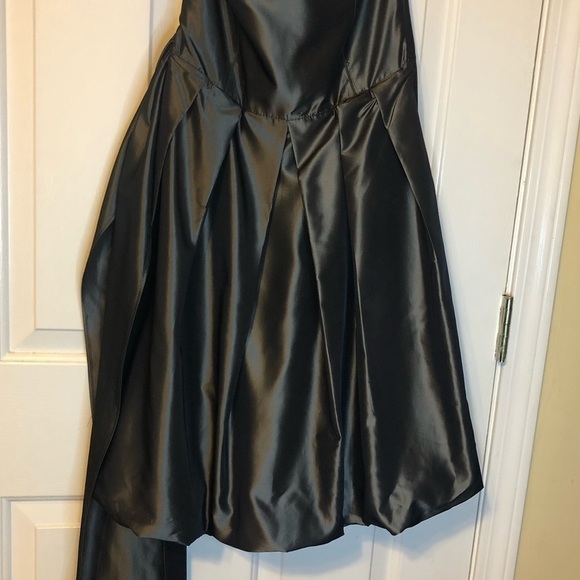 Zara Basic Strapless Metallic Gunmetal Bubble Mini Formal Dress Size Small - Picture 11 of 15
